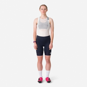 Calção Rapha Pro Team Bib Feminino Azul Marinho Branco | IFGQT6984