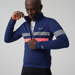 Camisas Rapha Brevet Long Sleeve Gore-Tex Infinium Masculino Azul Marinho Rosa | FUSEQ5924