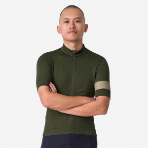 Camisas Rapha Classicos II Masculino Verde Oliva Escuro Verdes Verde Oliva Verdes | GXOCN3695