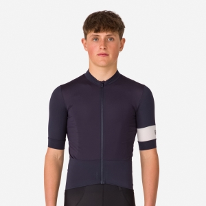 Camisas Rapha Pro Team Cycling Warm Equitação Masculino Azul Marinho Branco | GQUBA5927