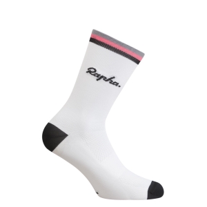 Meias Rapha Logo Branco Pretas Rosa | ZHECP0756