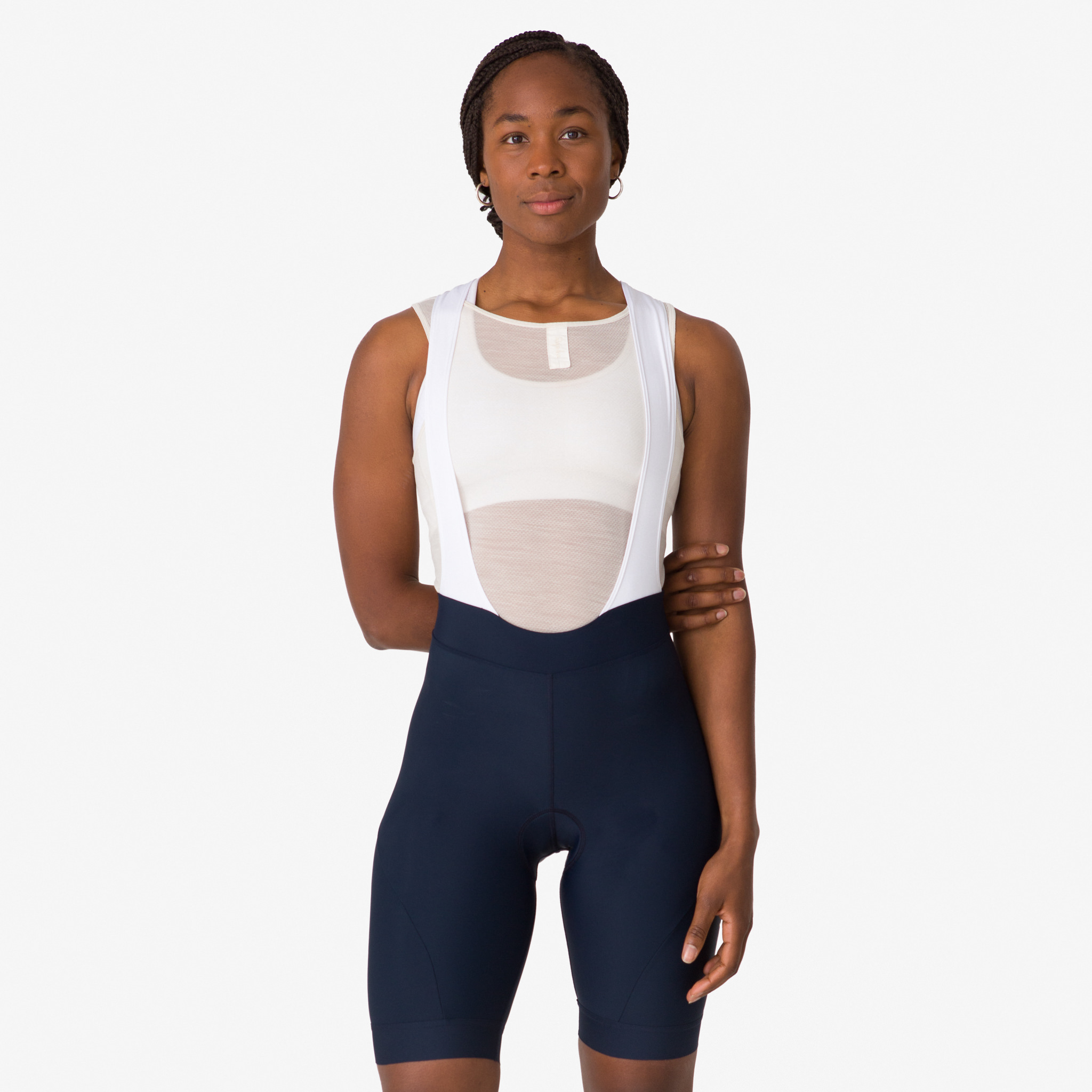 Calção Rapha Core Bib Feminino Azul Marinho Branco | QJDVB3841