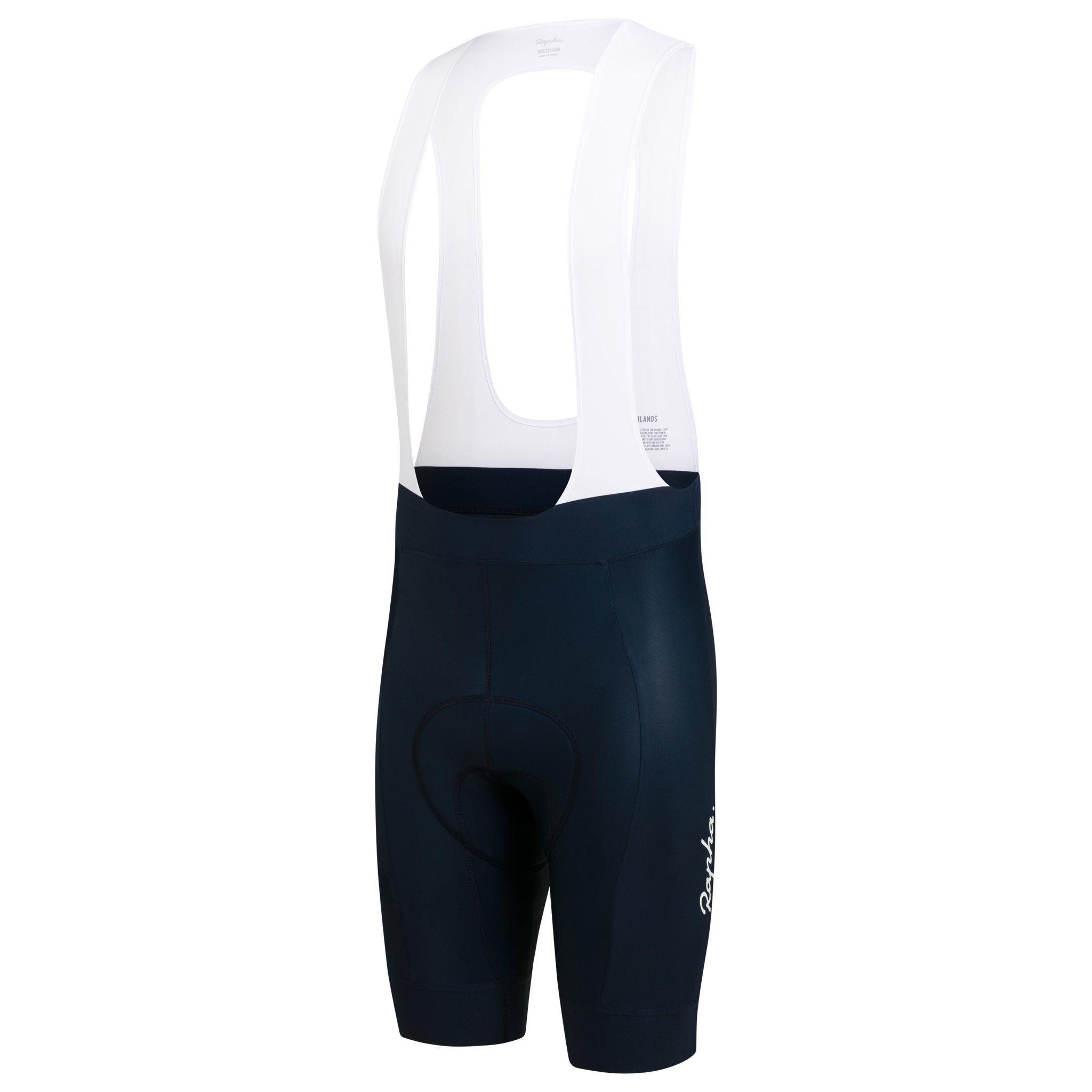 Calção Rapha Core Cycling Acolchoado Bib Masculino Azul Marinho Branco | XOCBY5928