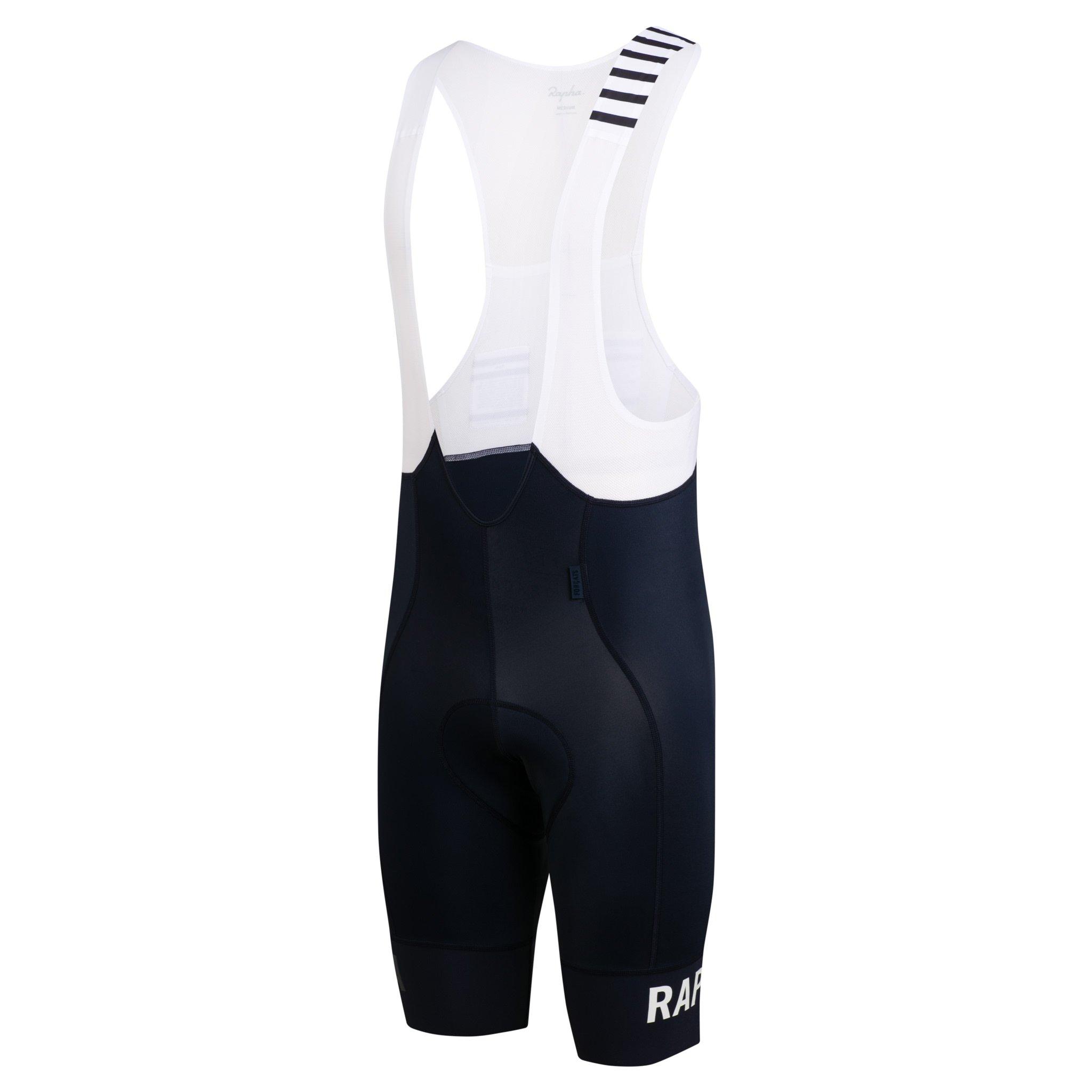 Calção Rapha Pro Team Bib II Long Masculino Azul Marinho Branco | SLUIB3618