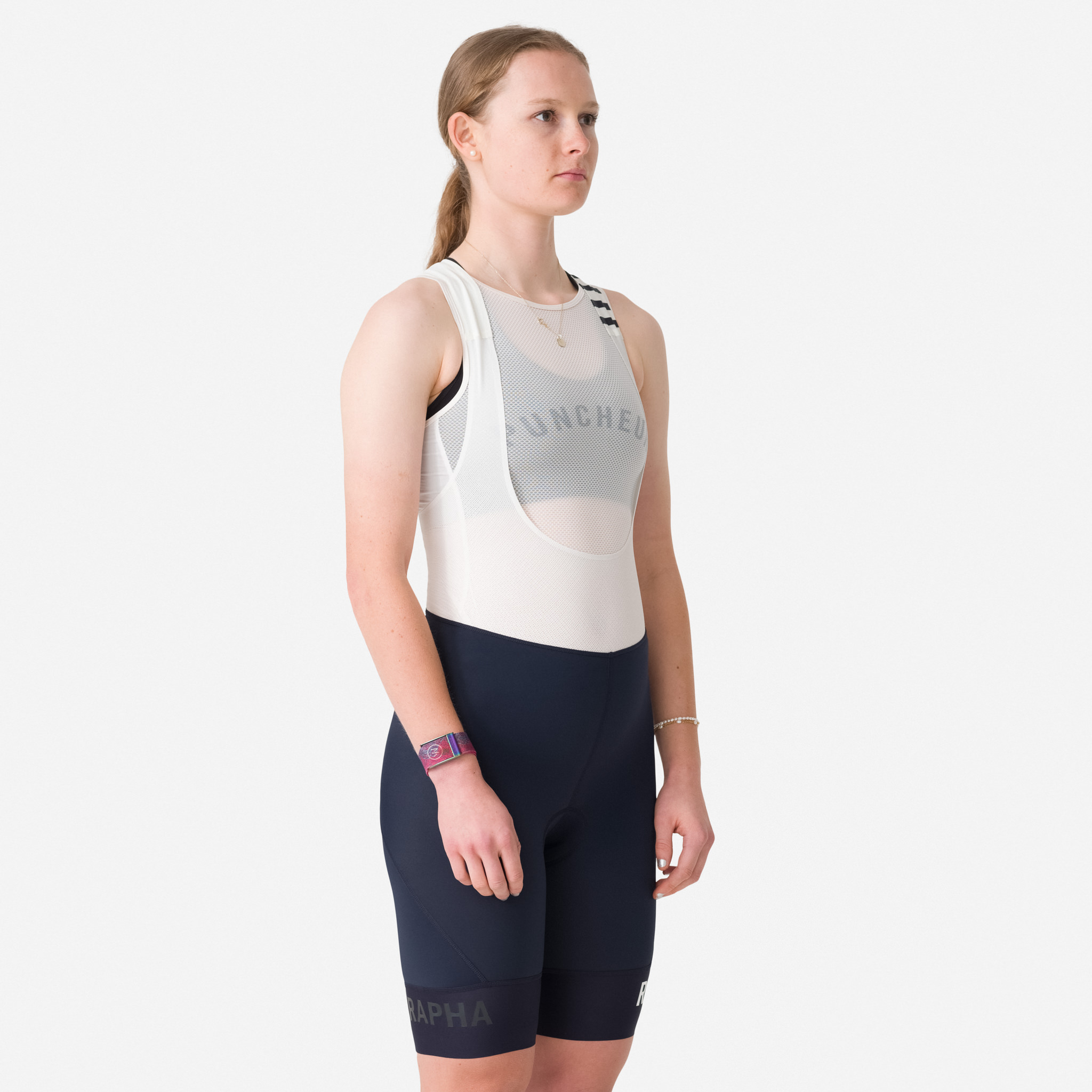 Calção Rapha Pro Team Cycling Bib Feminino Azul Marinho Branco | MXYIL0859