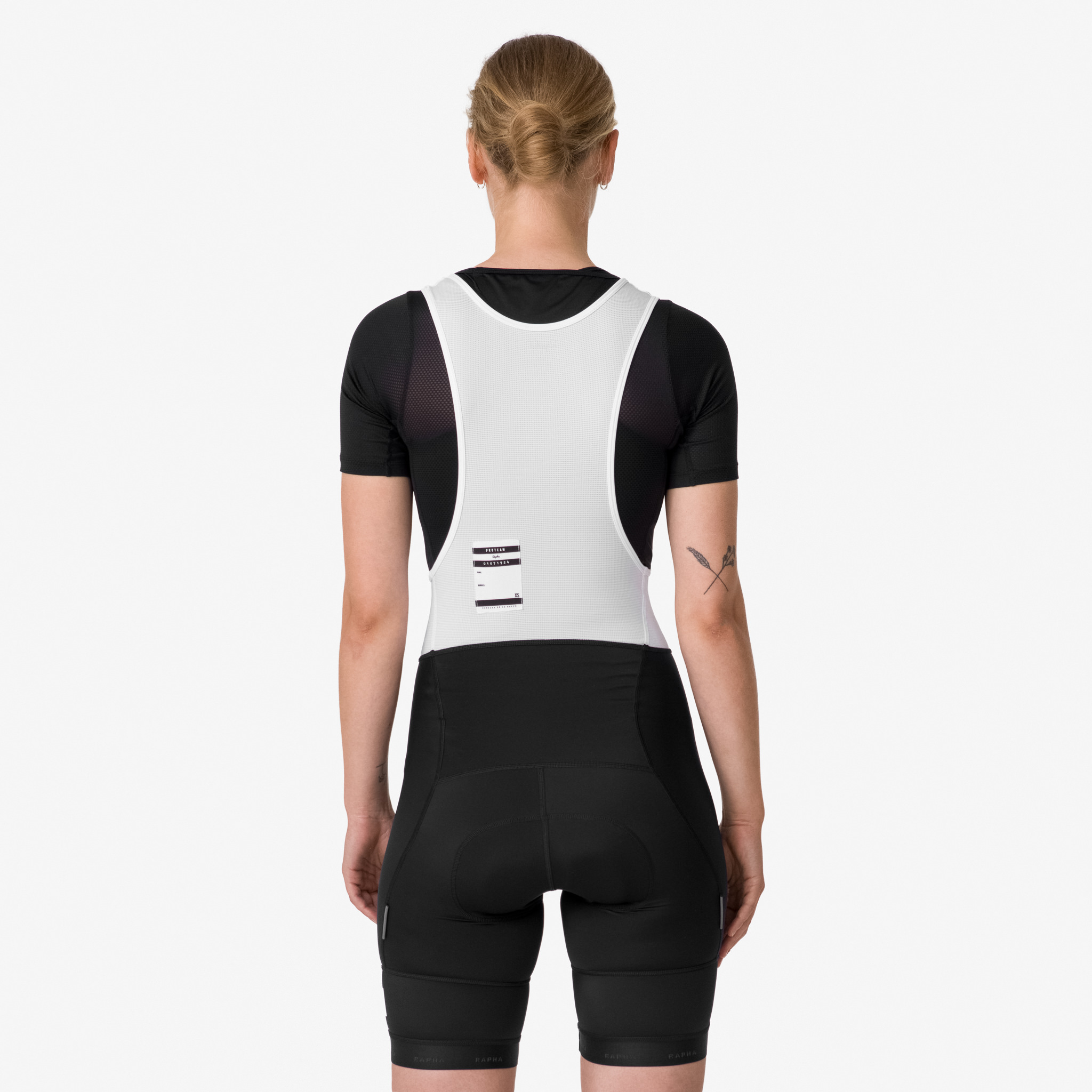 Calção Rapha Pro Team Treino Bib Feminino Pretas Branco | HBTRF3742