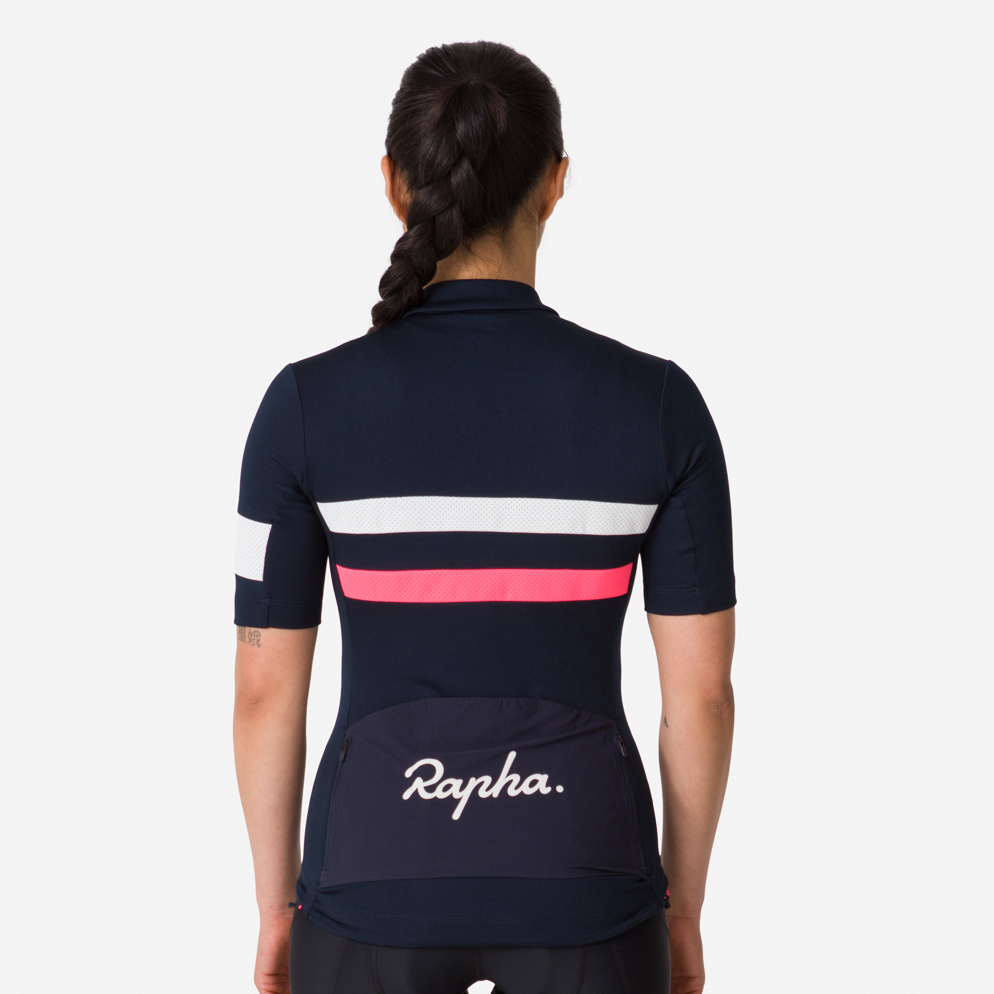 Camisas Rapha Brevet Feminino Azul Marinho Rosa Branco | TSYDI1046