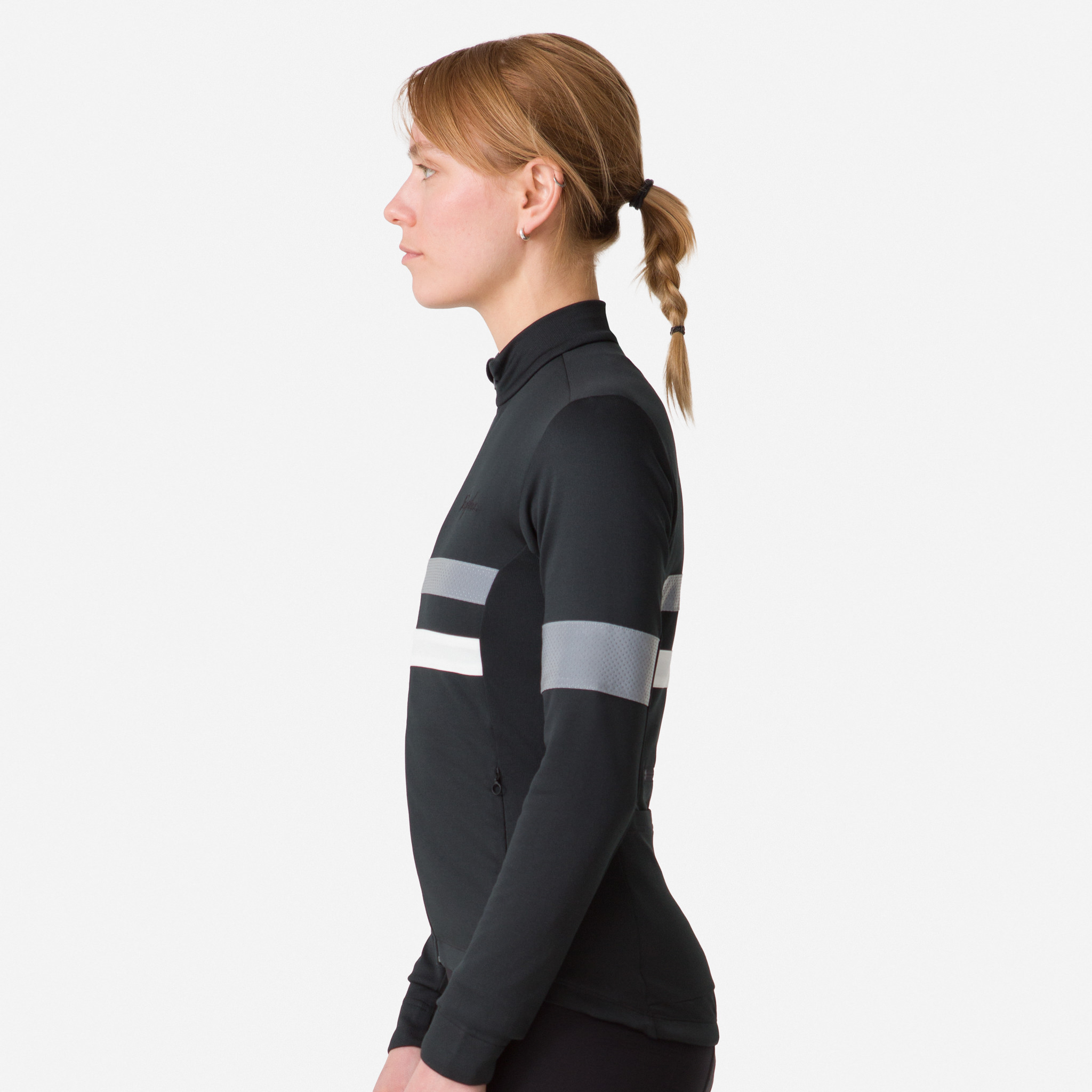 Camisas Rapha Brevet Long Sleeve Feminino Pretas Branco | OTBAC0261