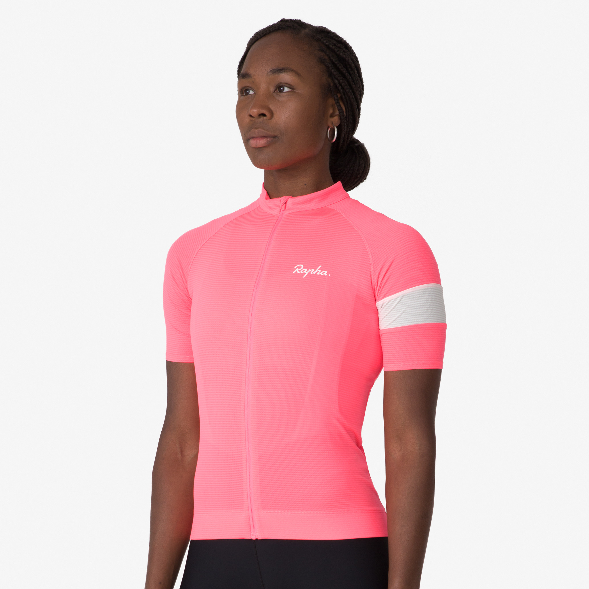 Camisas Rapha Core Leves Cycling Feminino Rosa Branco | OAXBF8320