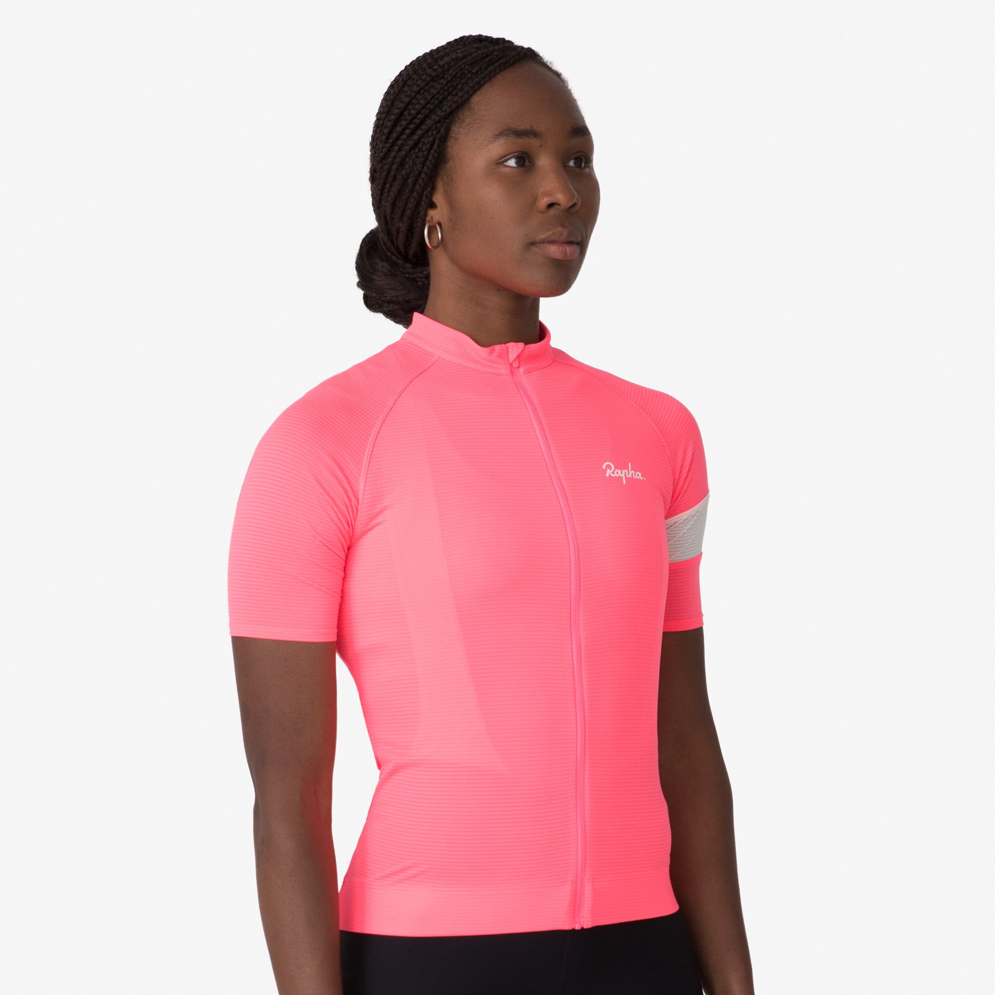 Camisas Rapha Core Leves Cycling Feminino Rosa Branco | OAXBF8320