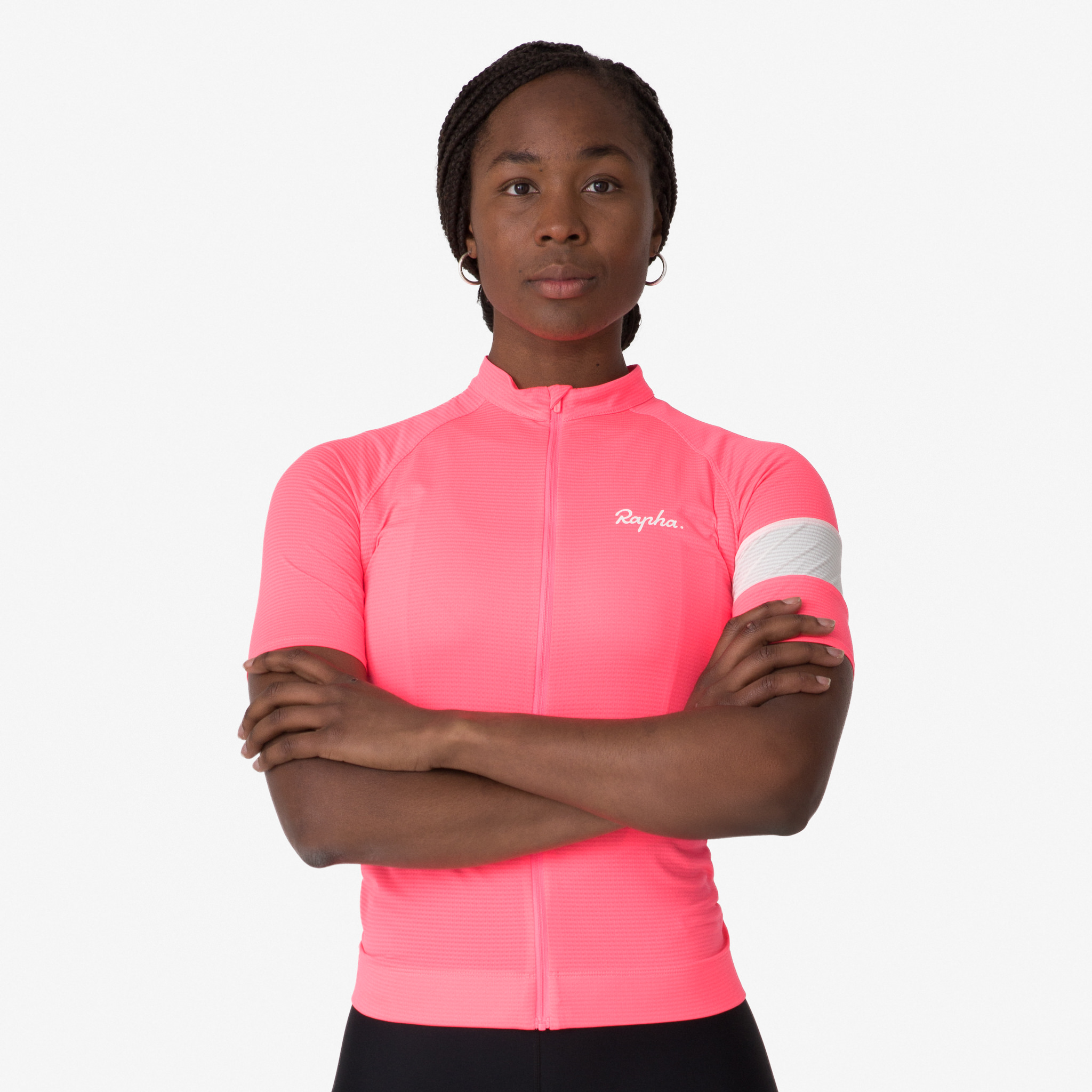 Camisas Rapha Core Leves Cycling Feminino Rosa Branco | OAXBF8320