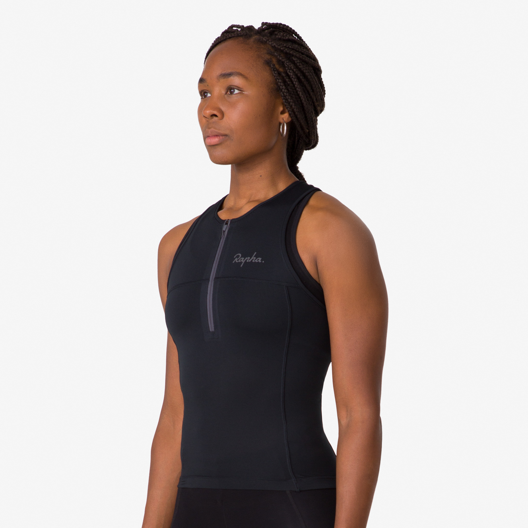 Camisas Rapha Half Zip Tank Feminino Pretas Pretas | EQASP9476