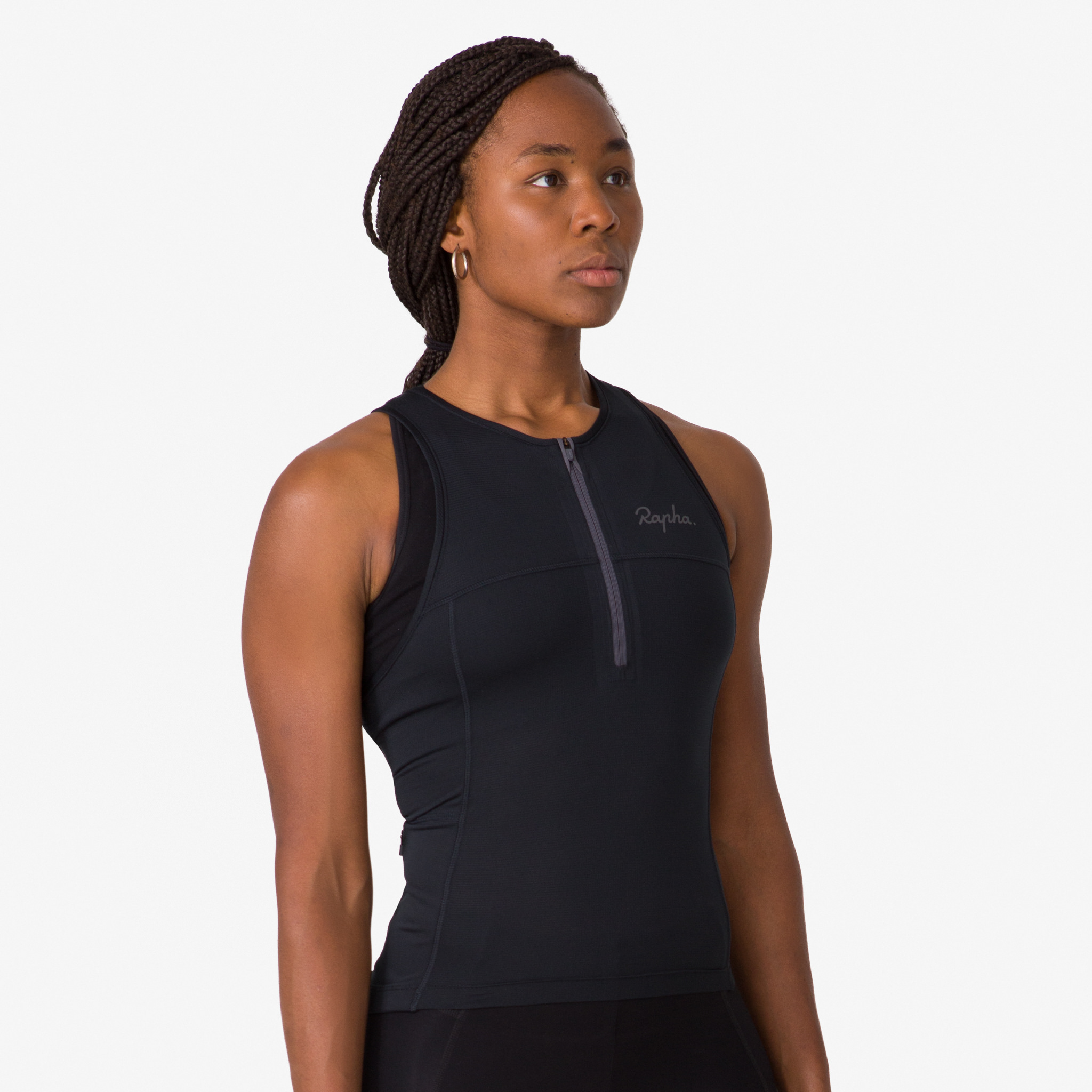 Camisas Rapha Half Zip Tank Feminino Pretas Pretas | EQASP9476