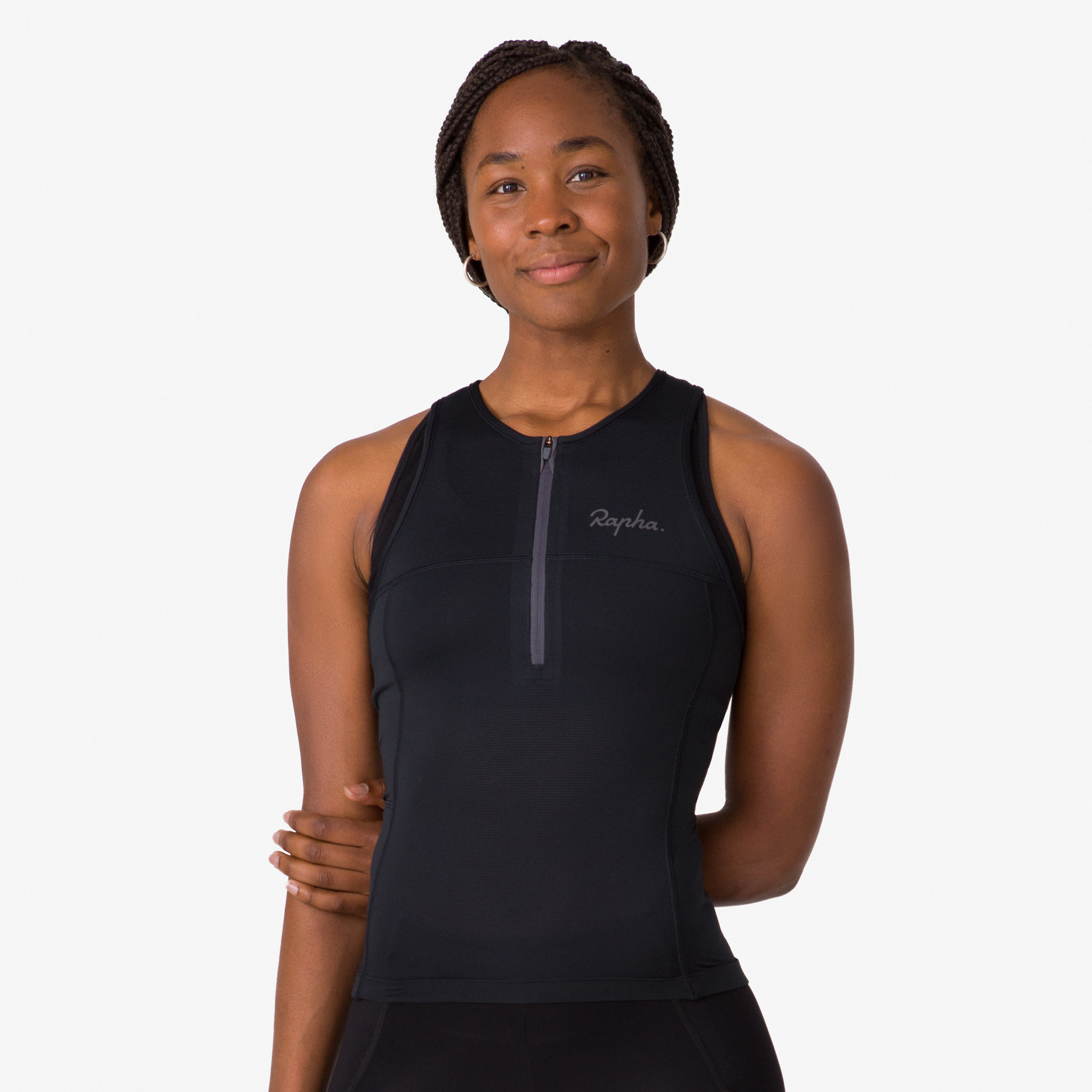 Camisas Rapha Half Zip Tank Feminino Pretas Pretas | EQASP9476