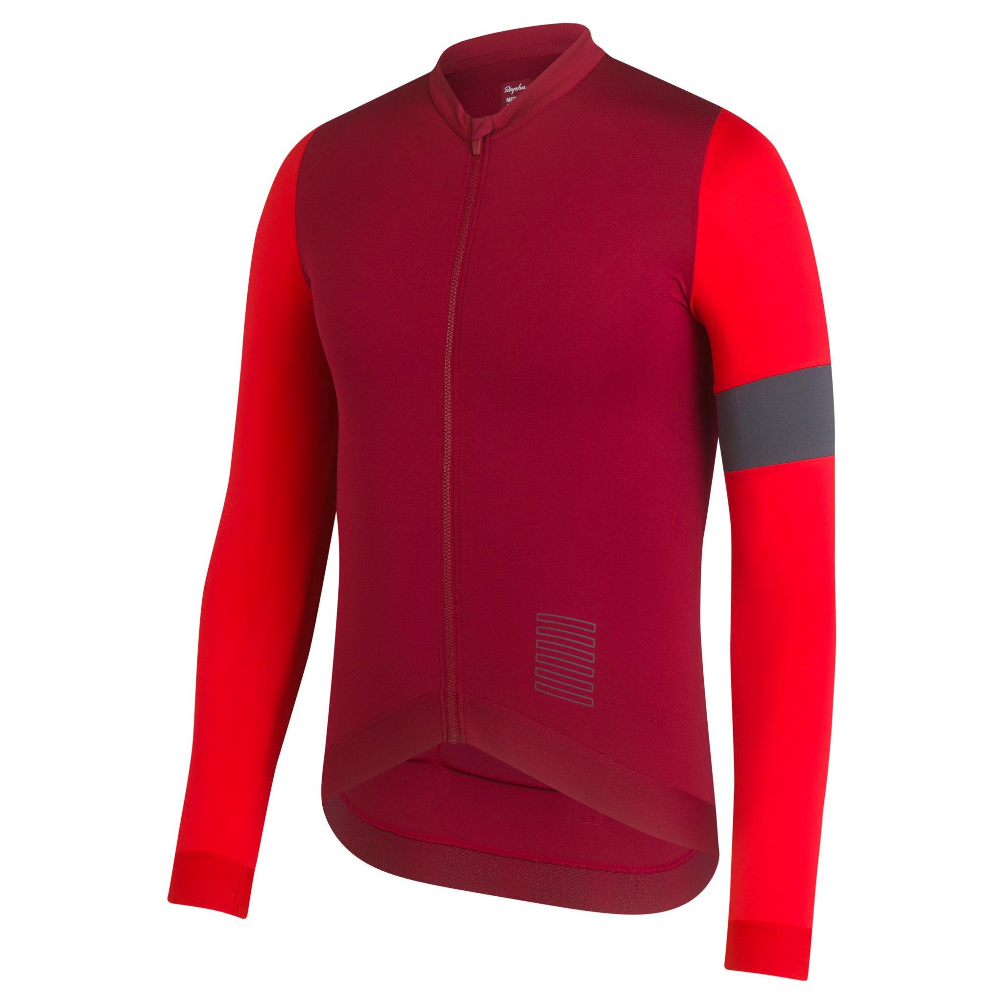 Camisas Rapha Pro Team Long Sleeve Treino Cycling Masculino Vermelhas Escuro Vermelhas | ECQYJ1380