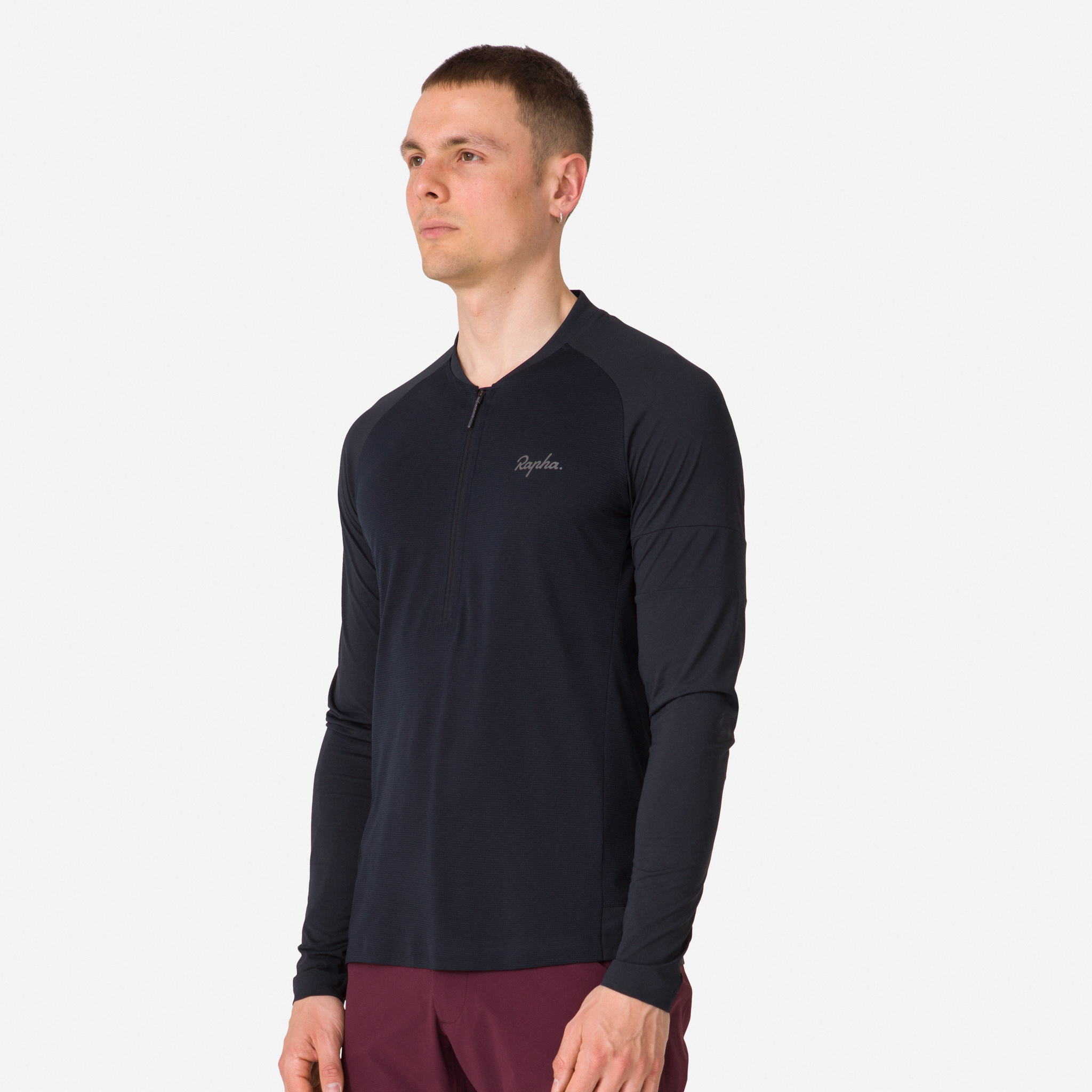 Camiseta Rapha Explore Long Sleeve Zip Neck Tech Masculino Pretas Pretas | MOTYK6581