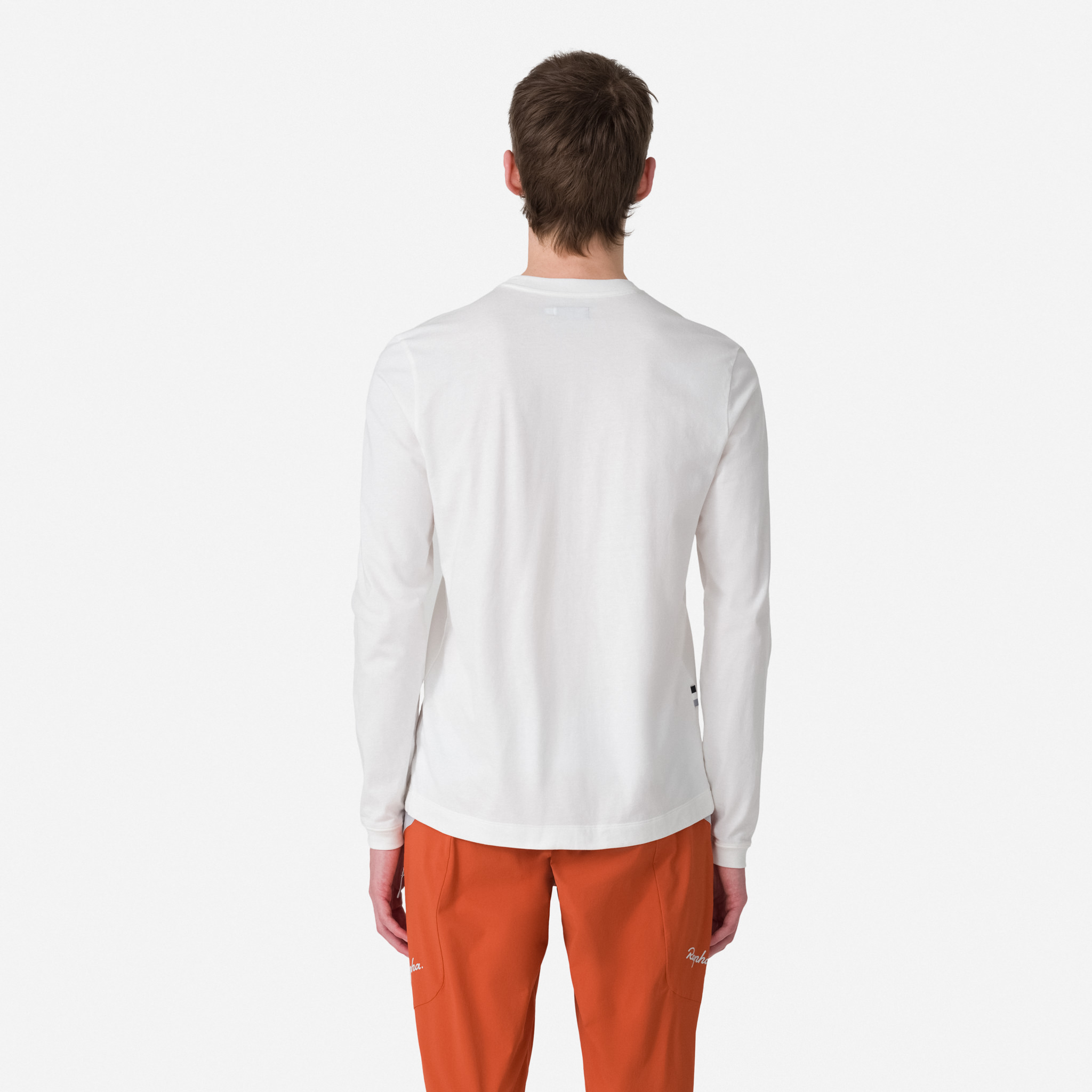 Camiseta Rapha Logo Long Sleeve Masculino Branco Pretas | XSMQK1460