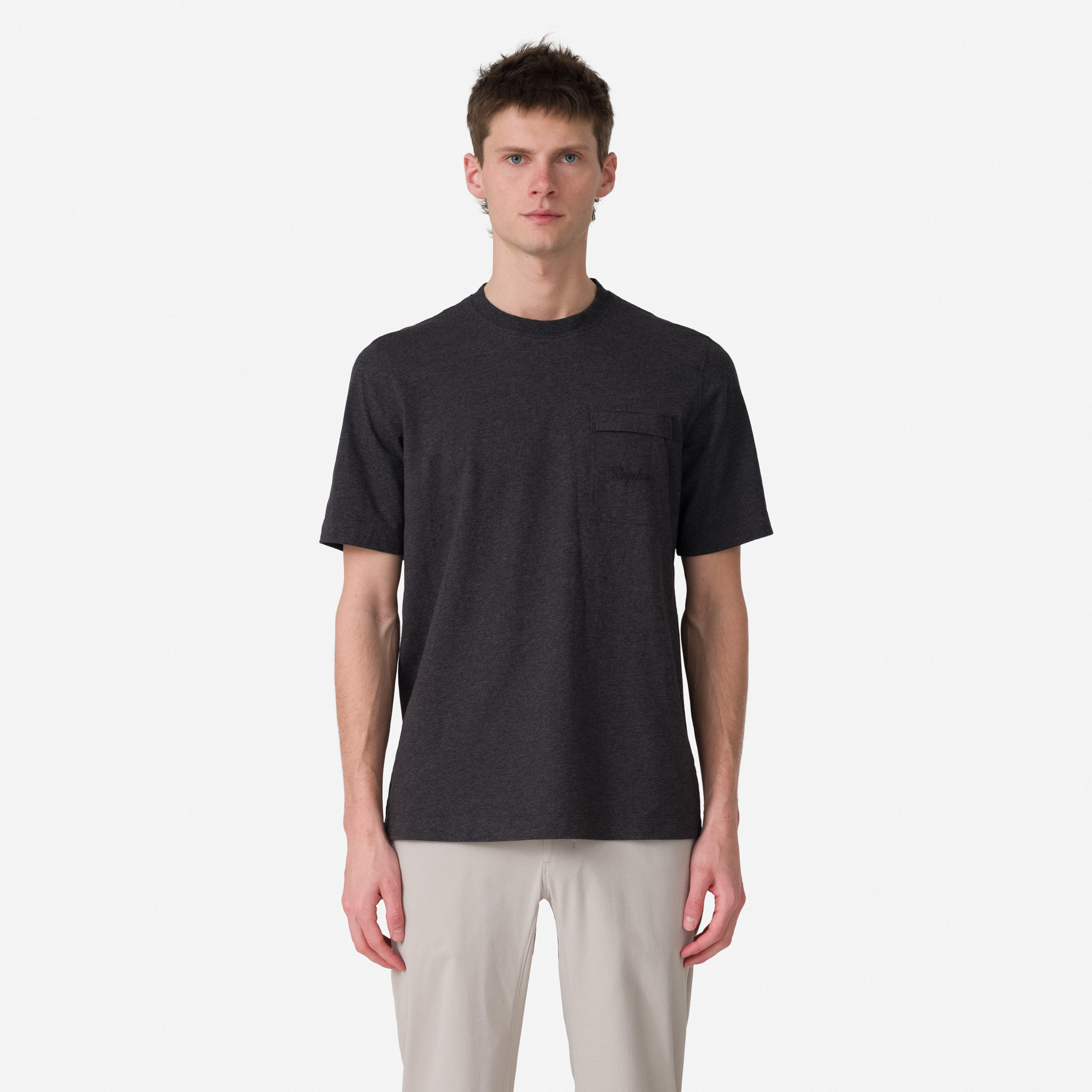 Camiseta Rapha Logo Pocket Masculino Cinzentas Pretas | IEPQX9504