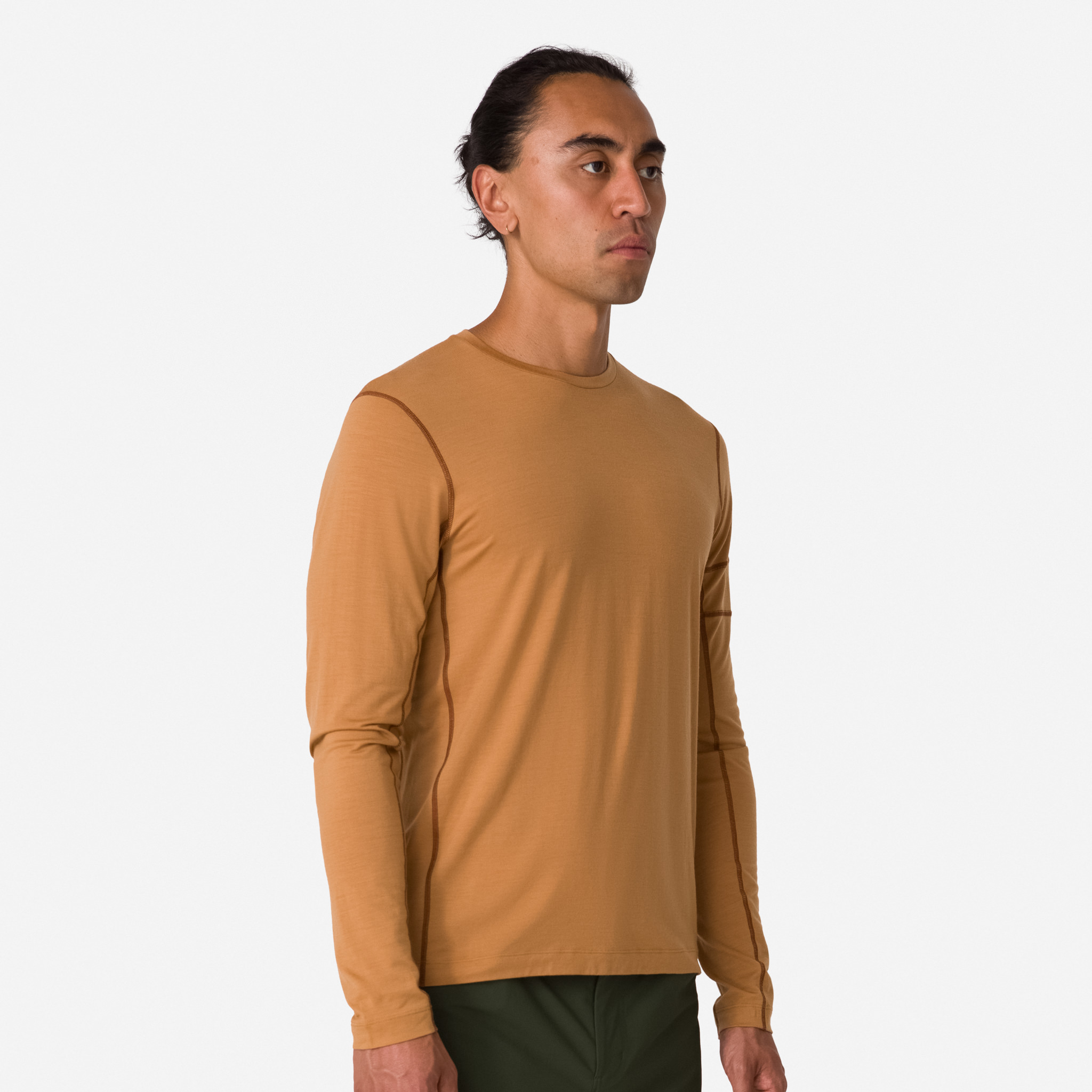 Camiseta Rapha Merino Long Sleeve Masculino Marrom Marrom | IAUNP0186