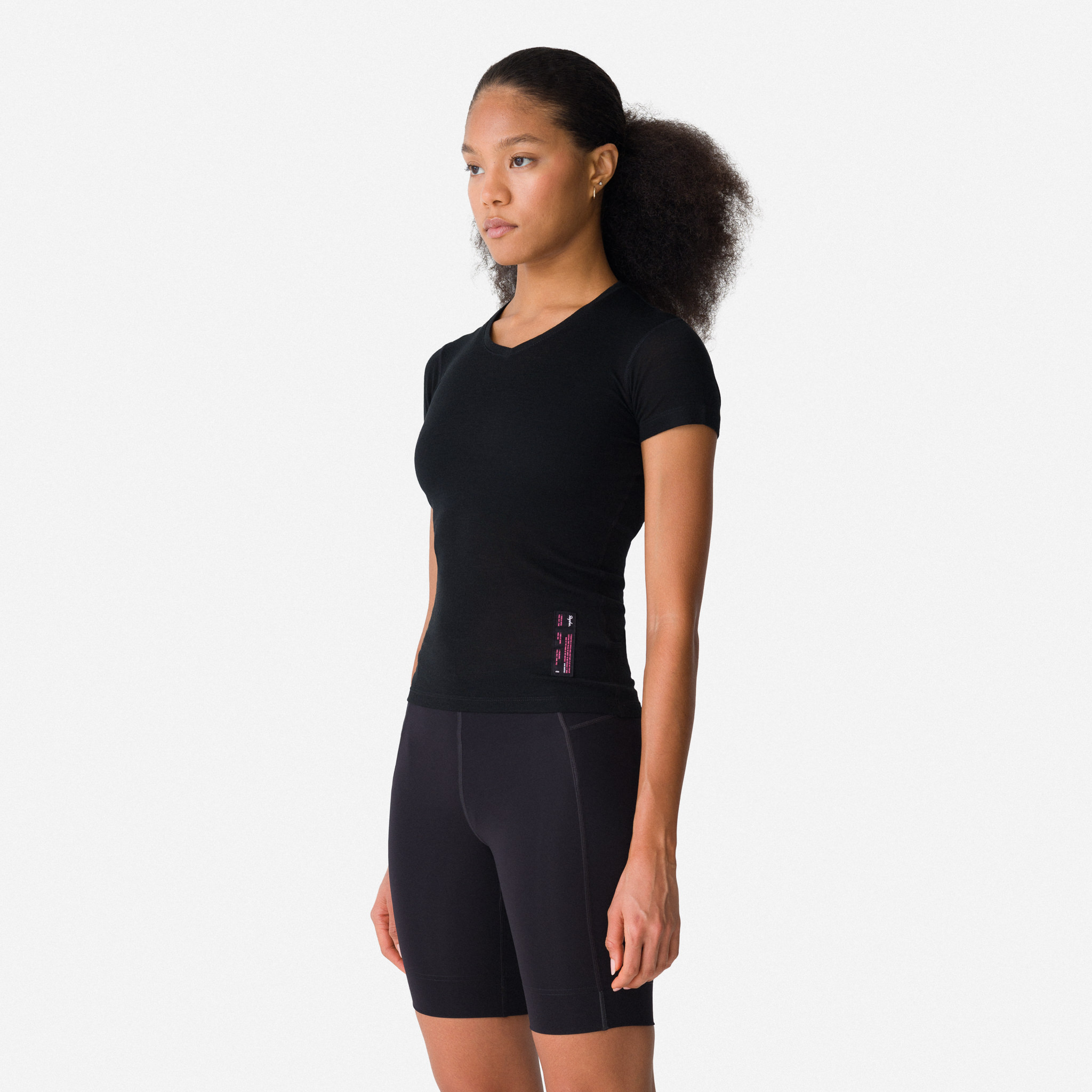 Topos da Camada Base Rapha Merino Curta Sleeve Feminino Pretas | UGMNK0584