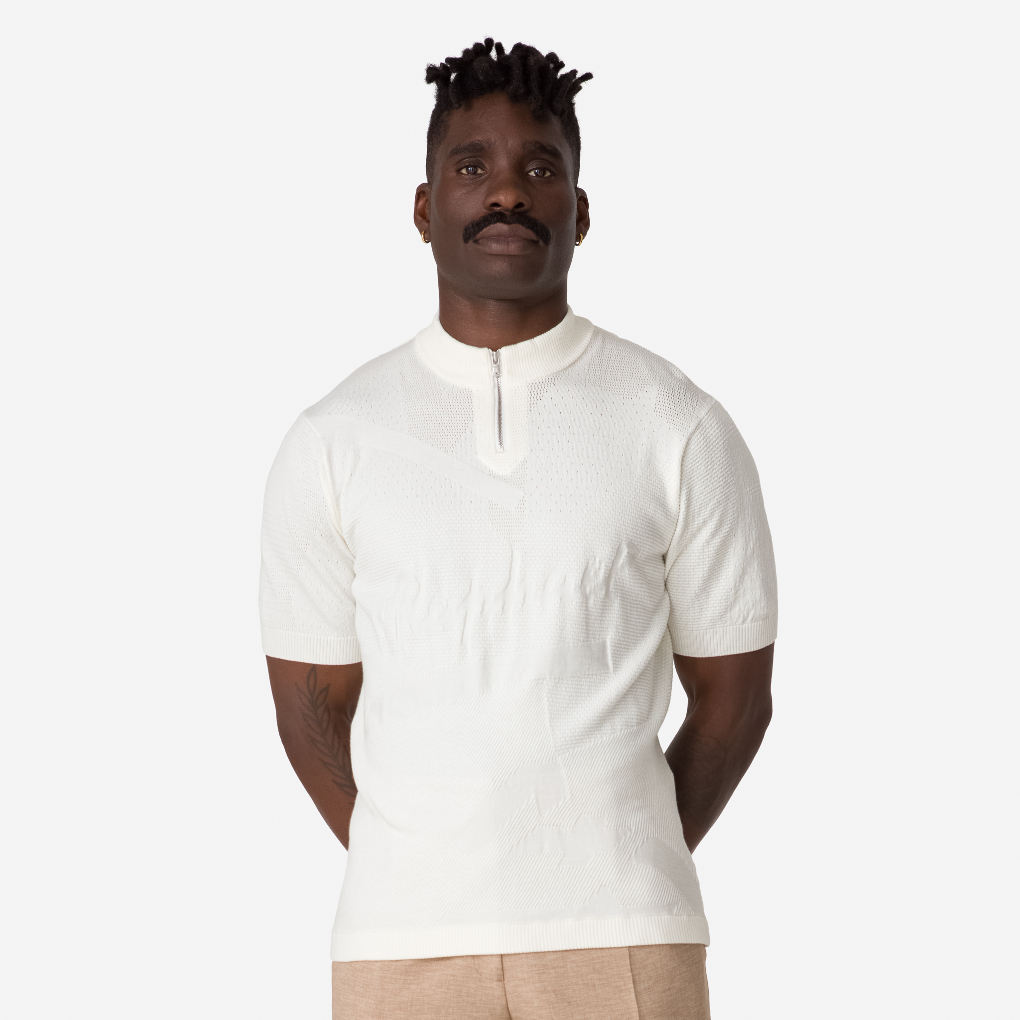 Tops Rapha St Raphael Quarter Zip Knit Masculino Branco | OVANJ4126