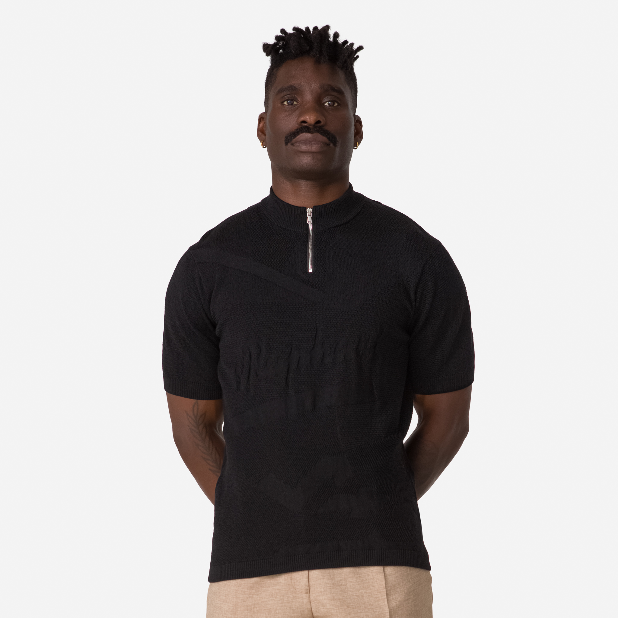 Tops Rapha St Raphael Quarter Zip Knit Masculino Pretas | ZXMLS2105